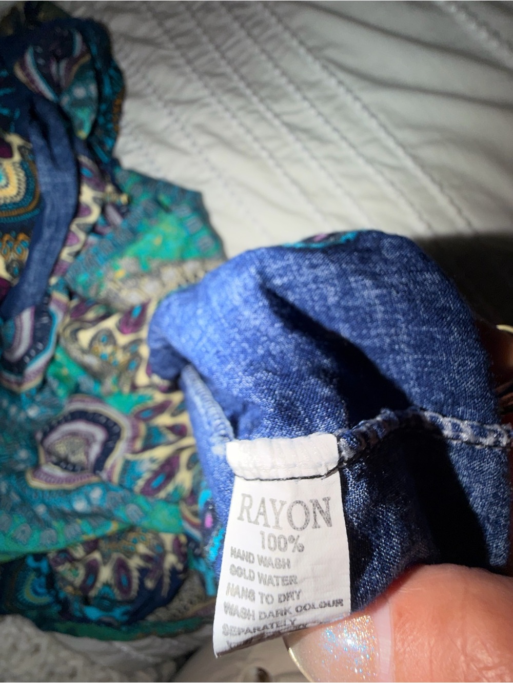 Beach Boho Turquoise Blue Patterned Midi beach dress Preloved Excellent conditio - Picture 6 of 6